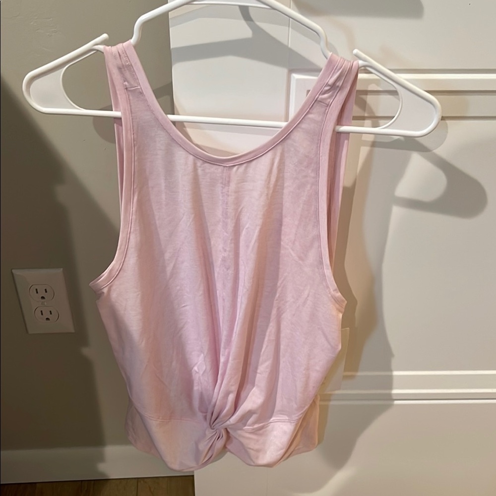 Light Pink Sleeveless Twist-Front Top